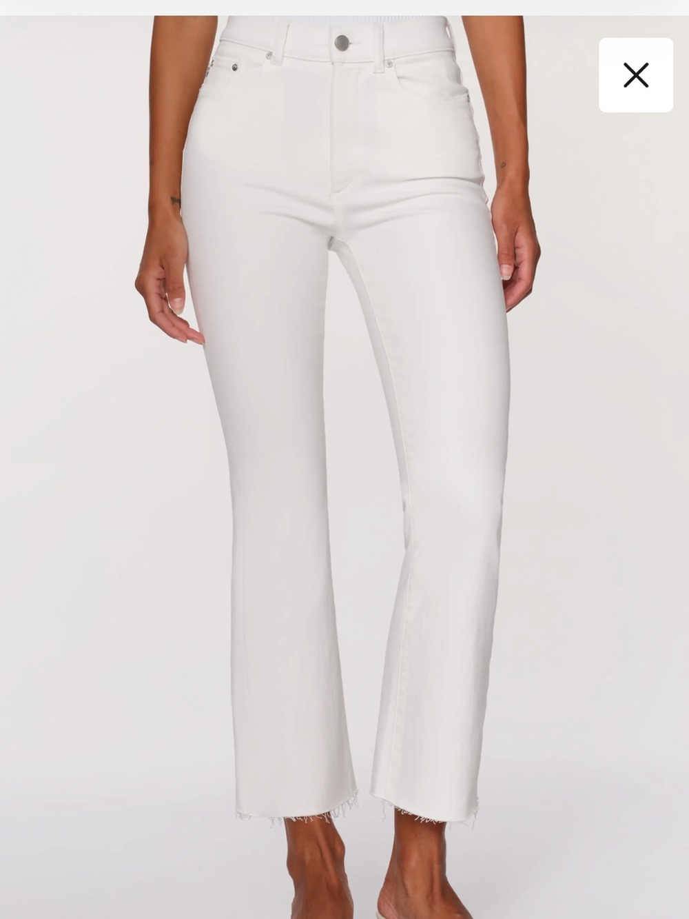 DL1961 White Bridgett bootcut Cropped Jeans